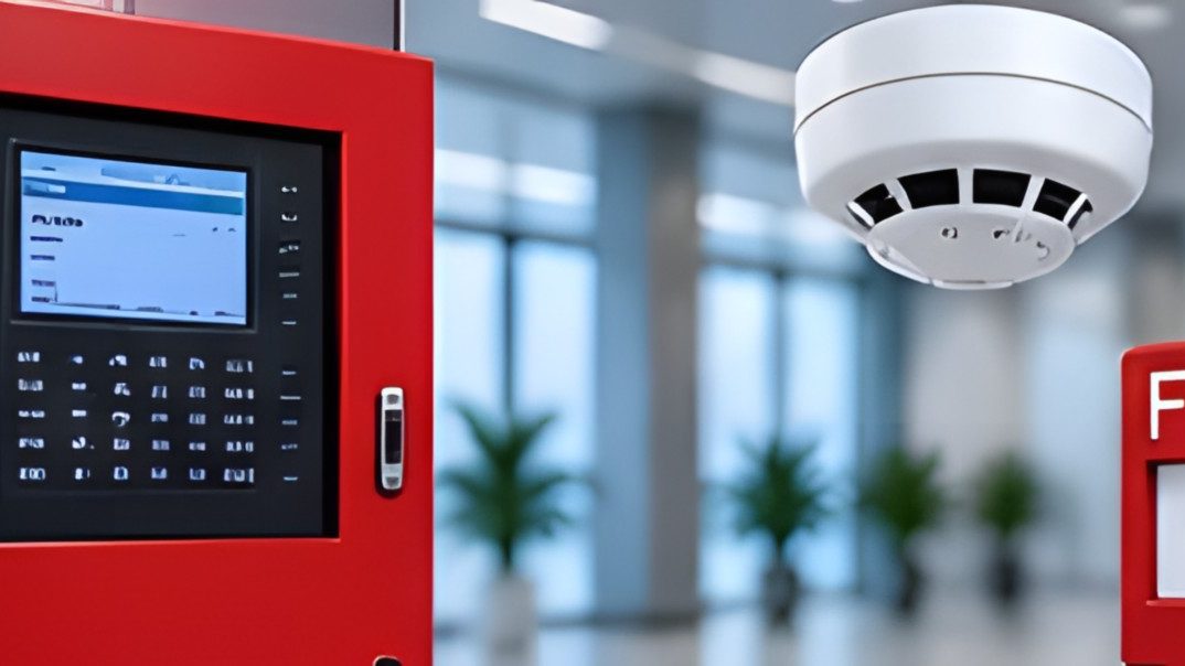 Fire alarm control panel, smoke detector and manual call point