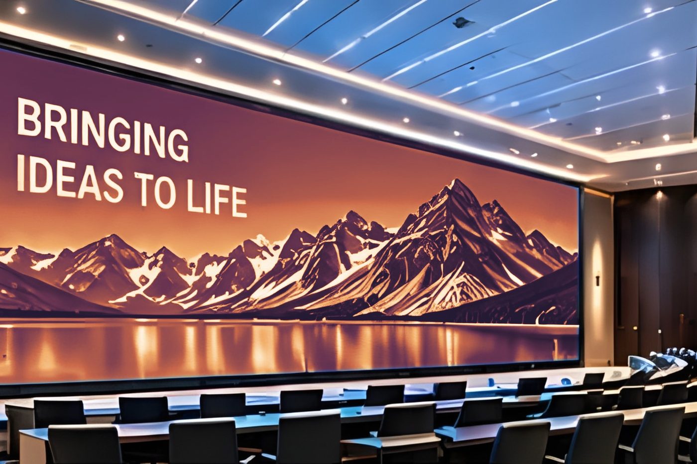 Fine-pitch indoor LED video wall in an auditorium