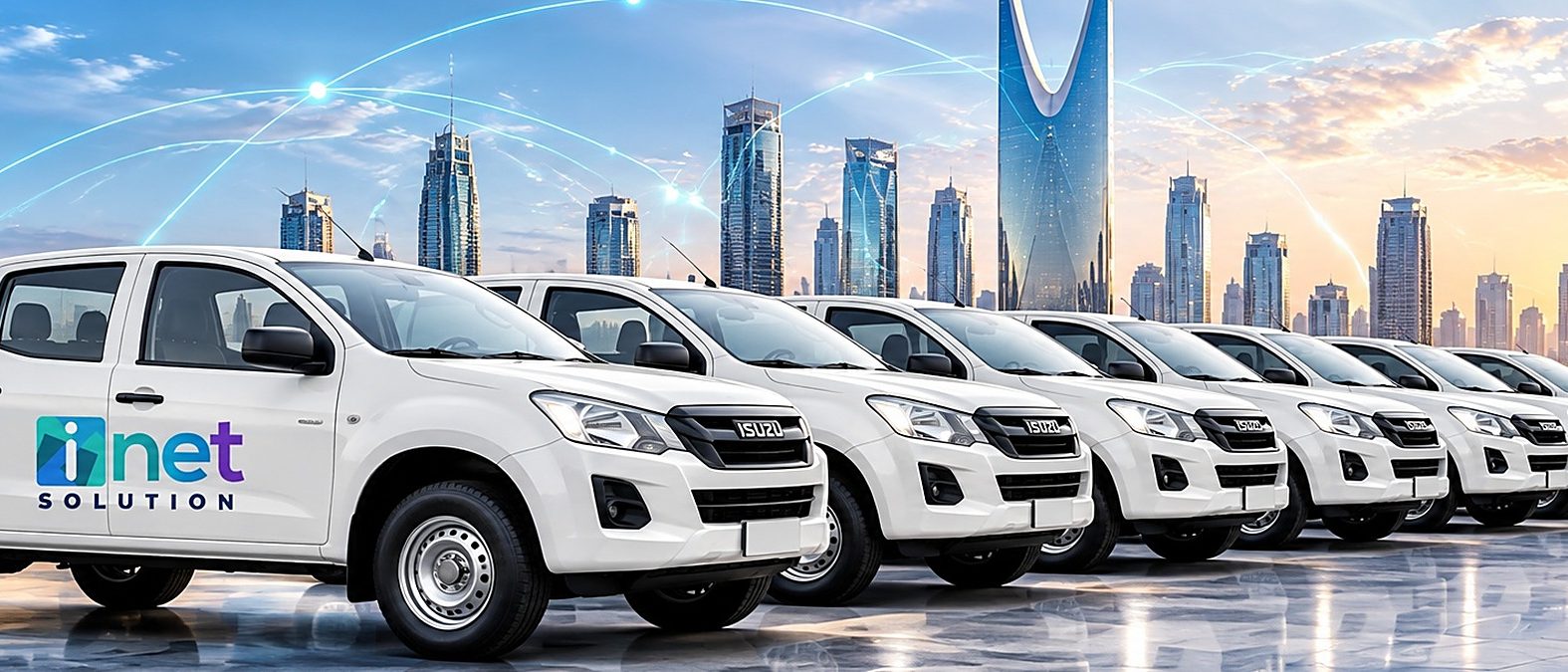iNet Solution branded fleet vehicles